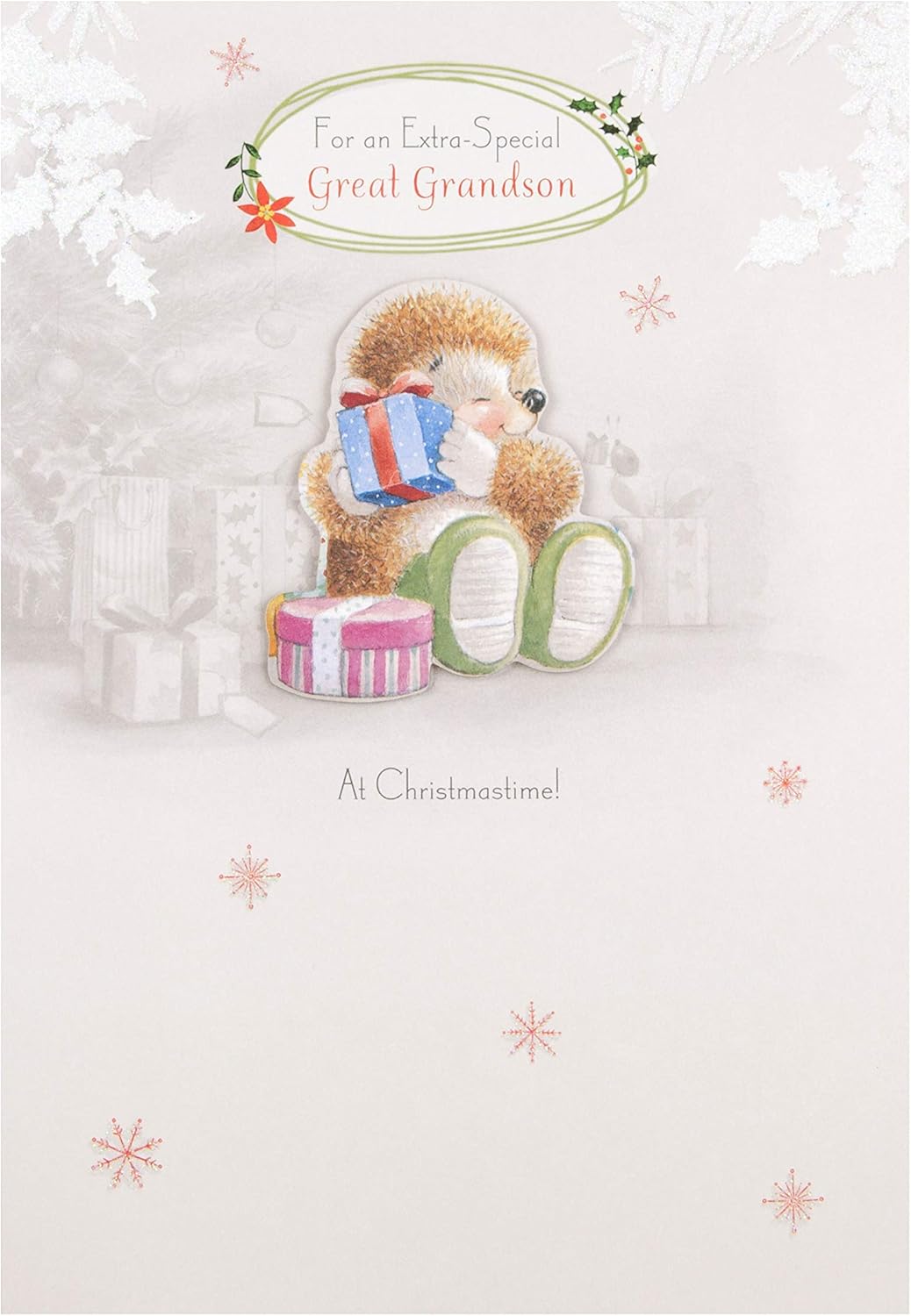 Hallmark Great Grandson Christmas greeting card with a cute festive design and heartfelt holiday wishes.
