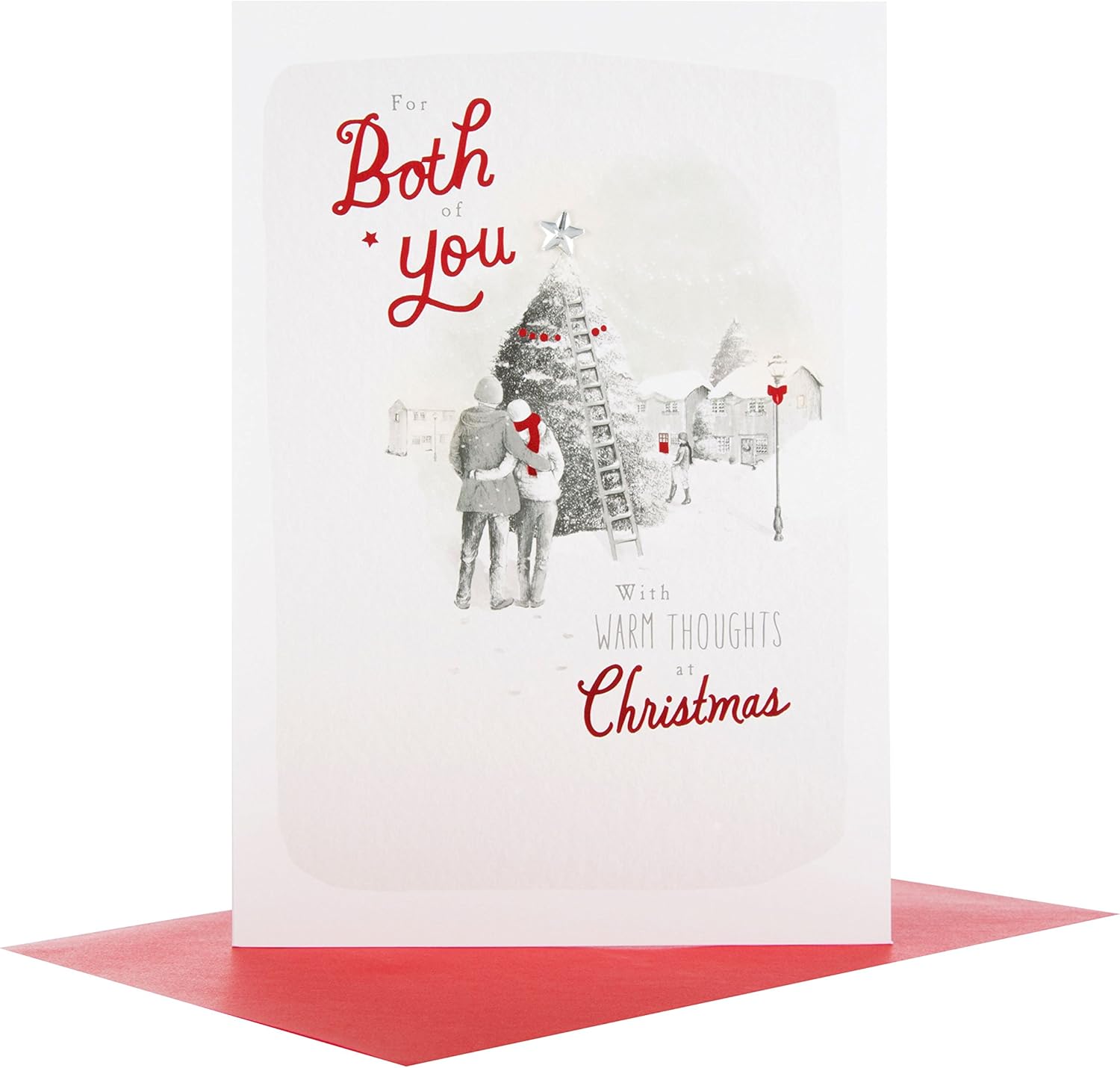 Hallmark Medium Christmas greeting card titled "Both of You Warm Thoughts" featuring festive holiday design and heartfelt message inside.