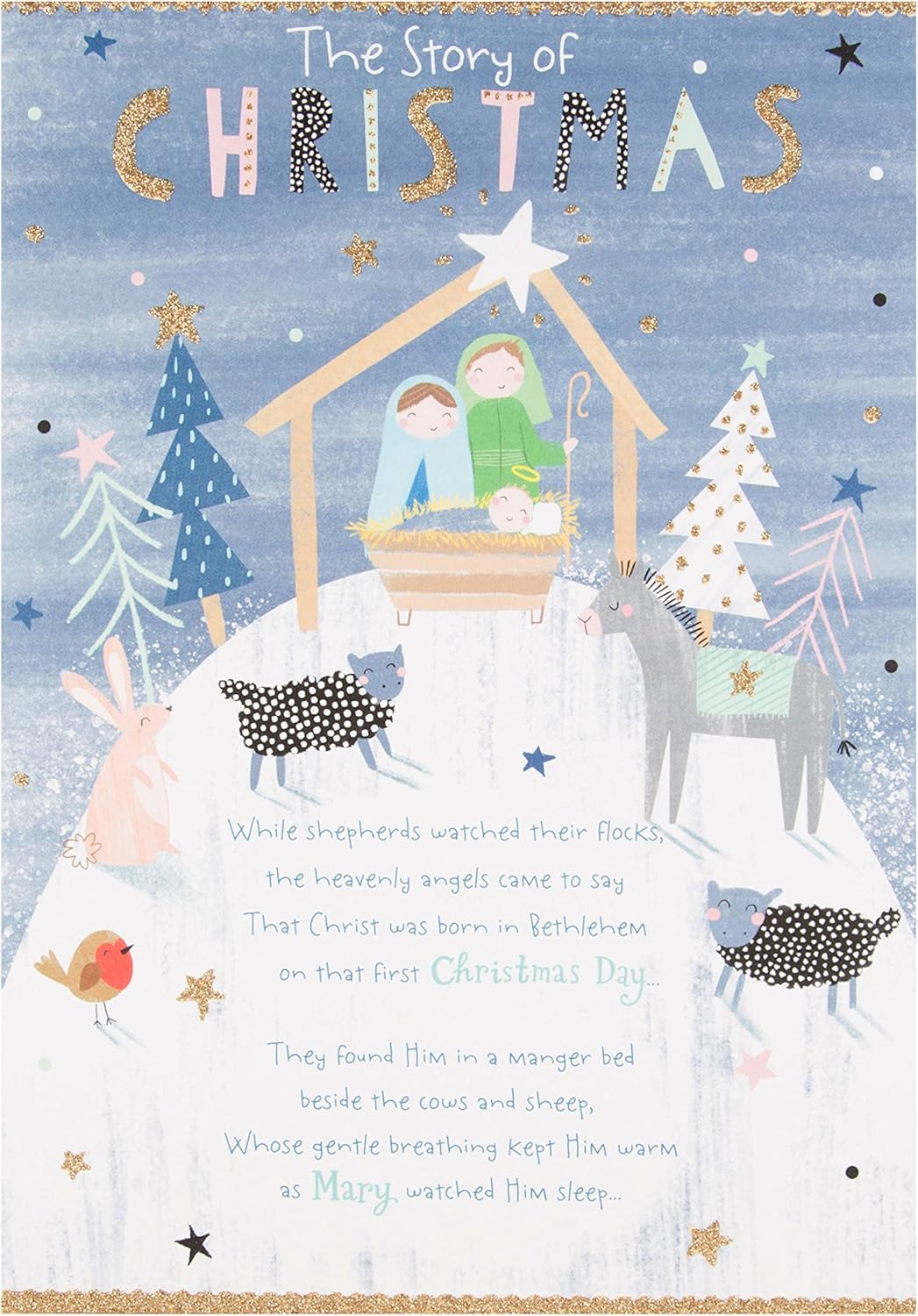 Hallmark medium Christmas card with religious design featuring the Wise Men story, perfect for holiday greetings.