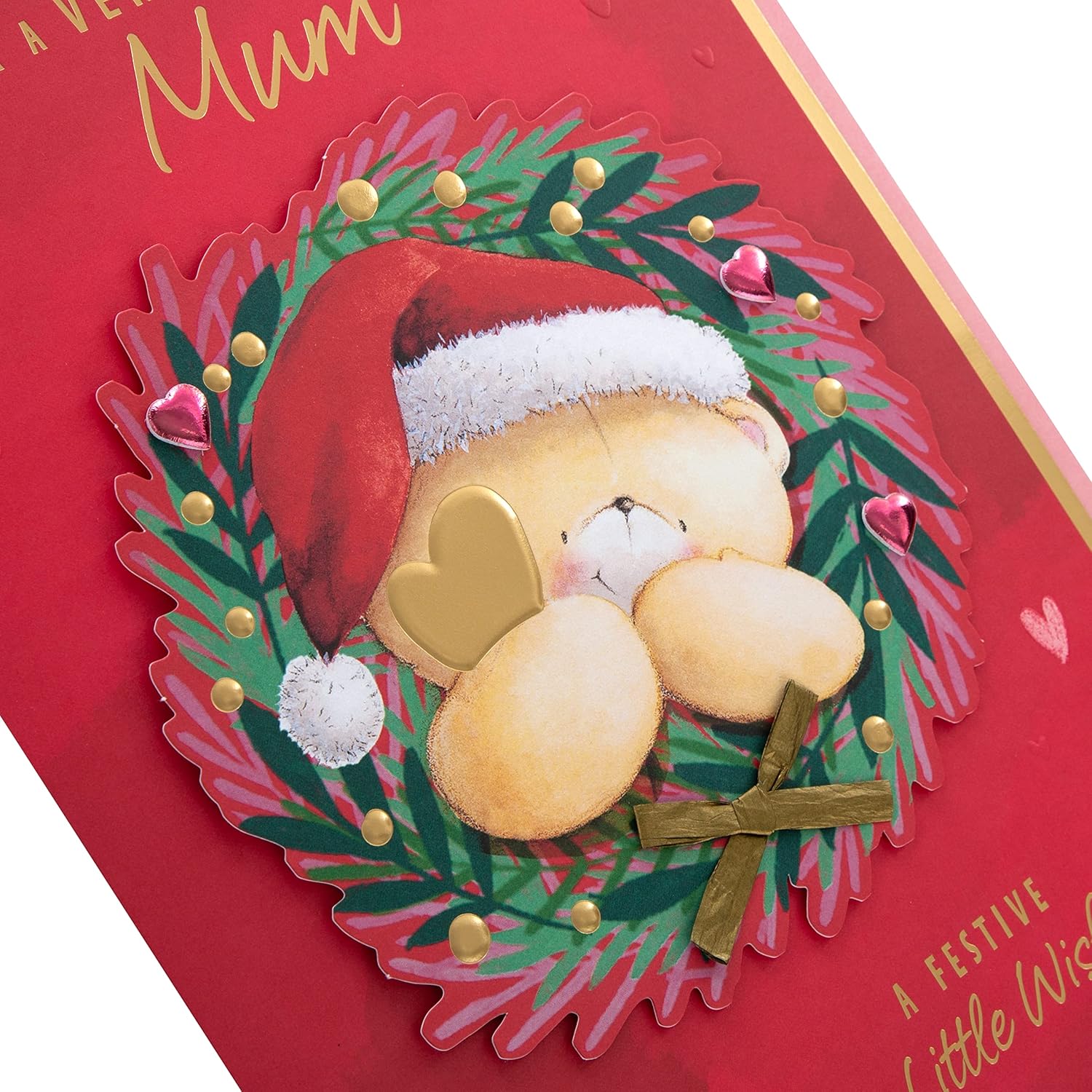 Hallmark Christmas greeting card for Mum with heartfelt festive message, featuring holiday-themed design and open format.