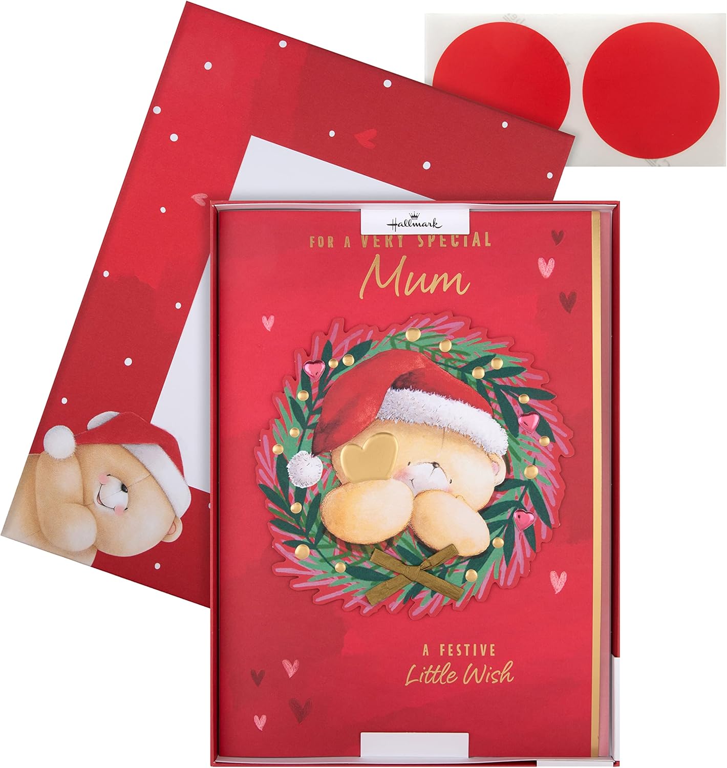 Hallmark Mum open Christmas greeting card with festive heartwarming design and heartfelt holiday message.