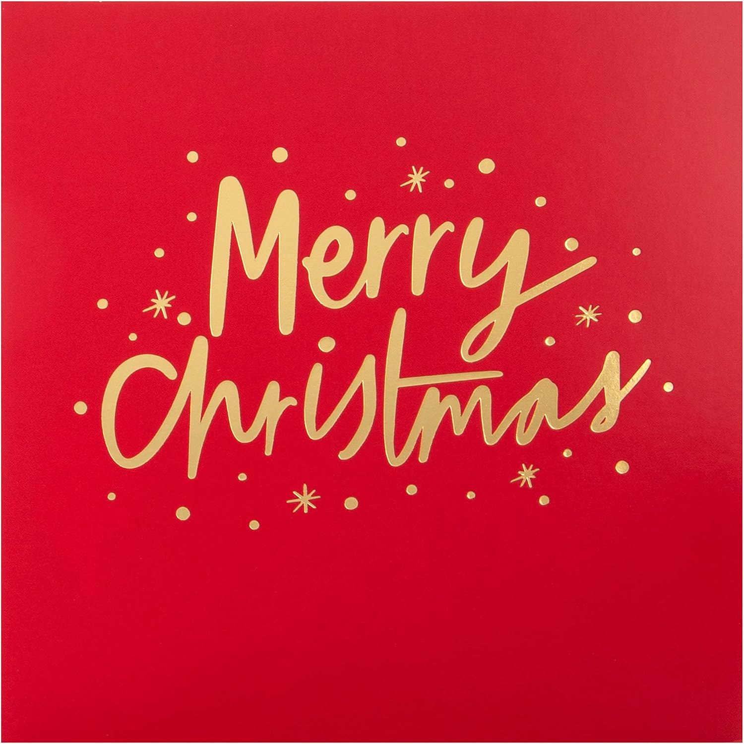 Hallmark Christmas greeting card multipack with 16 gold, red, and blue cards in 2 designs, featuring text-based holiday messages.