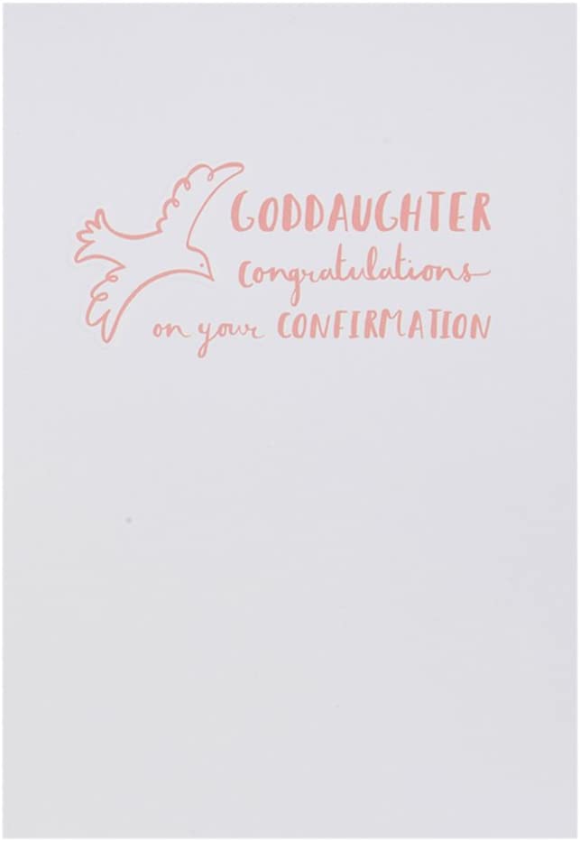 Hallmark confirmation greeting card for goddaughter, featuring celebratory designs and heartfelt message for religious milestone.