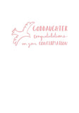 Hallmark confirmation greeting card for goddaughter with heartfelt "Celebrating You" message, featuring colorful floral design.