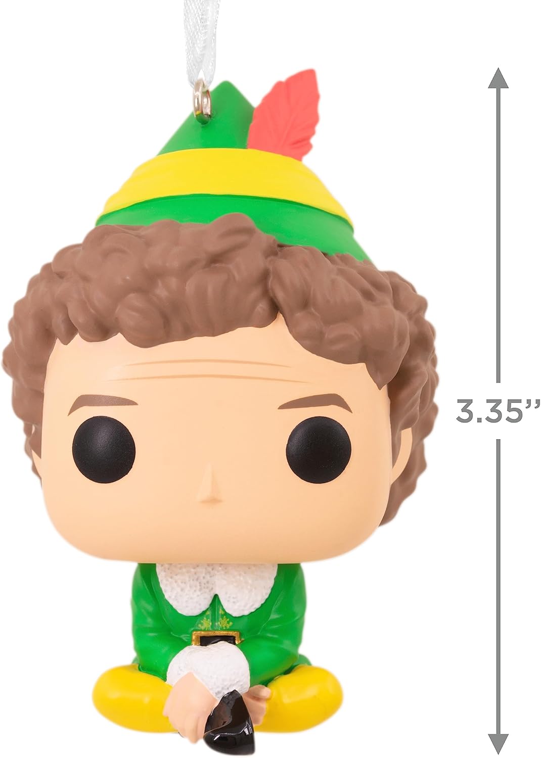 Hallmark Funko Pop Buddy the Elf Christmas ornament hanging decoration, collectible holiday decor for Christmas celebrations.