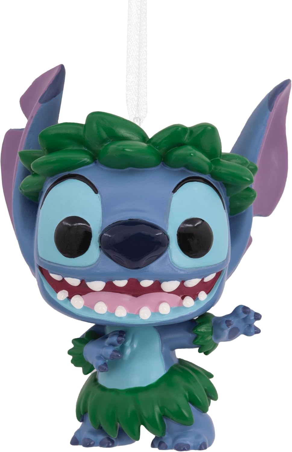 Hallmark Disney Lilo & Stitch Stitch Funko Pop! Christmas ornament hanging as a festive decoration.
