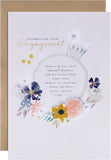 Hallmark engagement card with embossed floral design and contemporary illustrated artwork, perfect for celebrating a special moment.