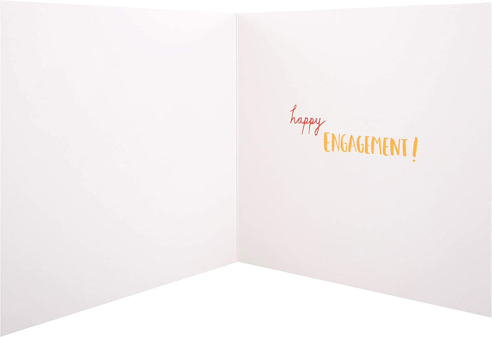 Hallmark engagement greeting card titled "Meant to Bee" with a cute bee illustration and romantic message.