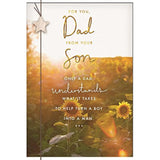 Hallmark Father's Day card for Dad from Son, featuring heartfelt message and festive design, suitable for celebrating Father’s Day.