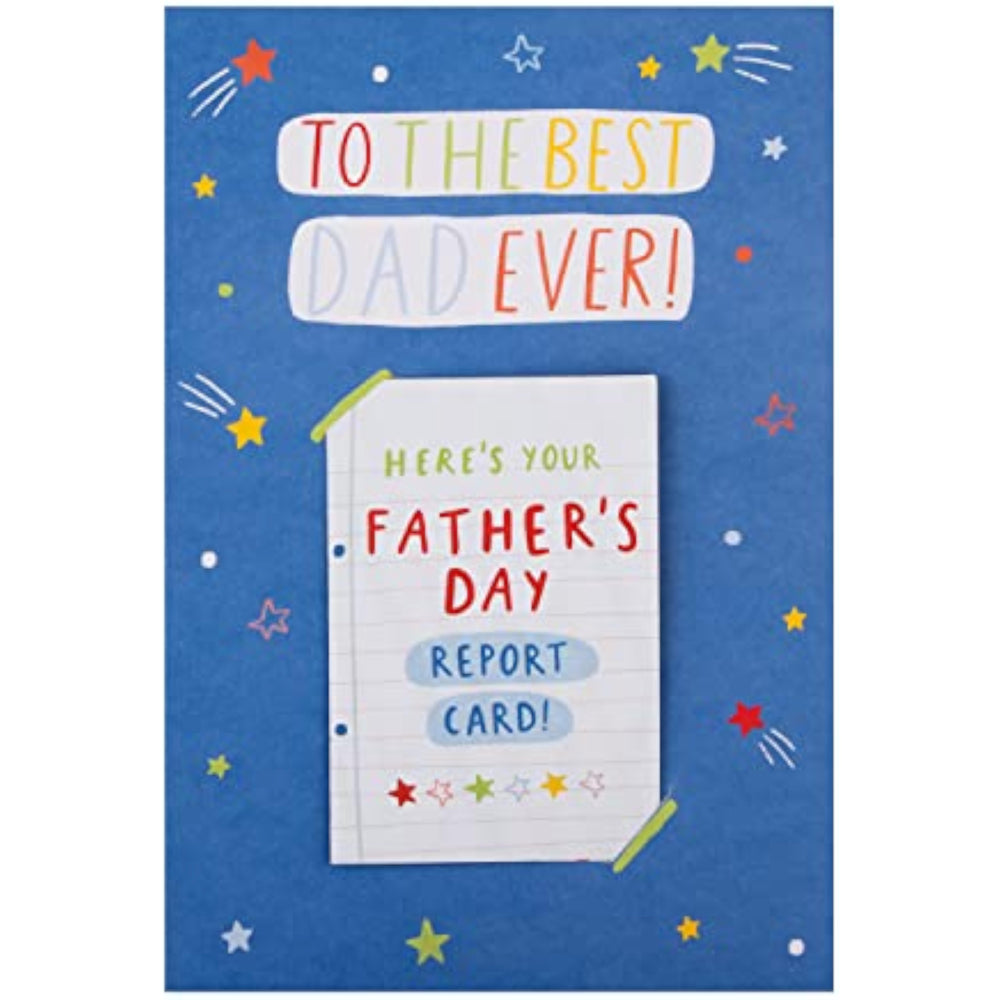 Hallmark Father's Day Card for Dad with contemporary keepsake activity design, featuring colorful illustrations and heartfelt message.