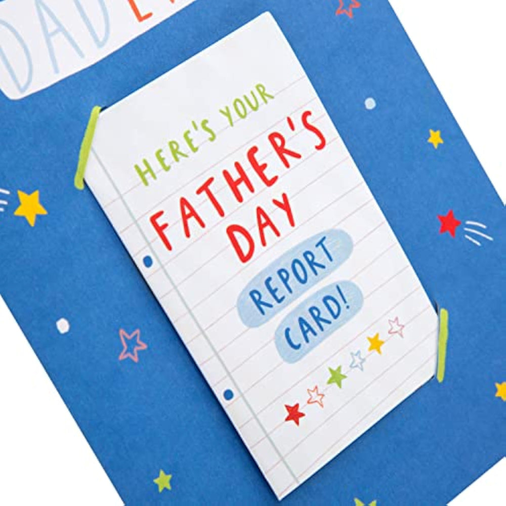 Hallmark Father's Day Card for Dad featuring a contemporary keepsake activity design with colorful illustrations.