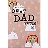 Hallmark Father's Day Card for Dad, fold-out and color-in banner design, featuring cheerful birthday-themed illustrations and heartfelt message.