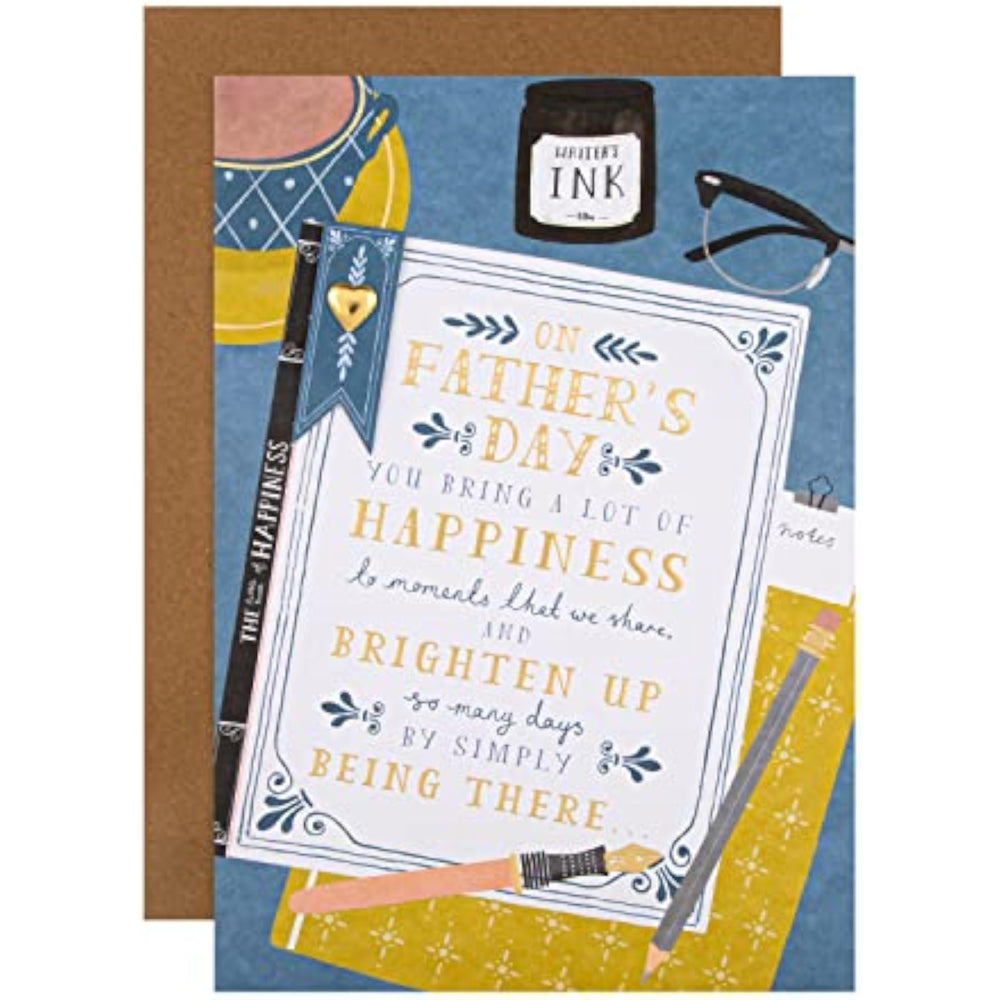 Hallmark large Father's Day card with traditional poetic verse design, featuring heartfelt message and decorative elements.
