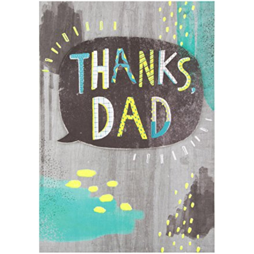 Hallmark Father's Day card with "thanks" message, medium greeting card featuring a heartfelt design for dad.