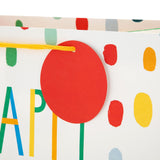 Hallmark birthday gift bag with large size and cheerful happy birthday design, ideal for wrapping presents for celebrations.