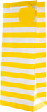 Hallmark multi-occasion gift bag and bottle bag bundle with three yellow and white bags in large, medium, and bottle sizes.