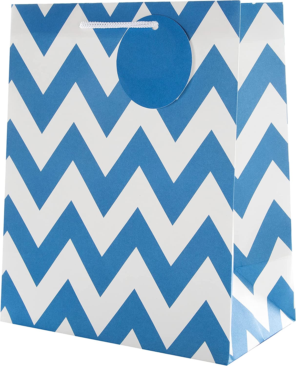 Hallmark multi-occasion gift bag bundle with three blue-themed gift bags of different sizes, featuring contemporary designs.