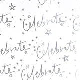 Hallmark Celebration gift wrapping paper bundle with two sheets and two matching gift tags in festive designs.