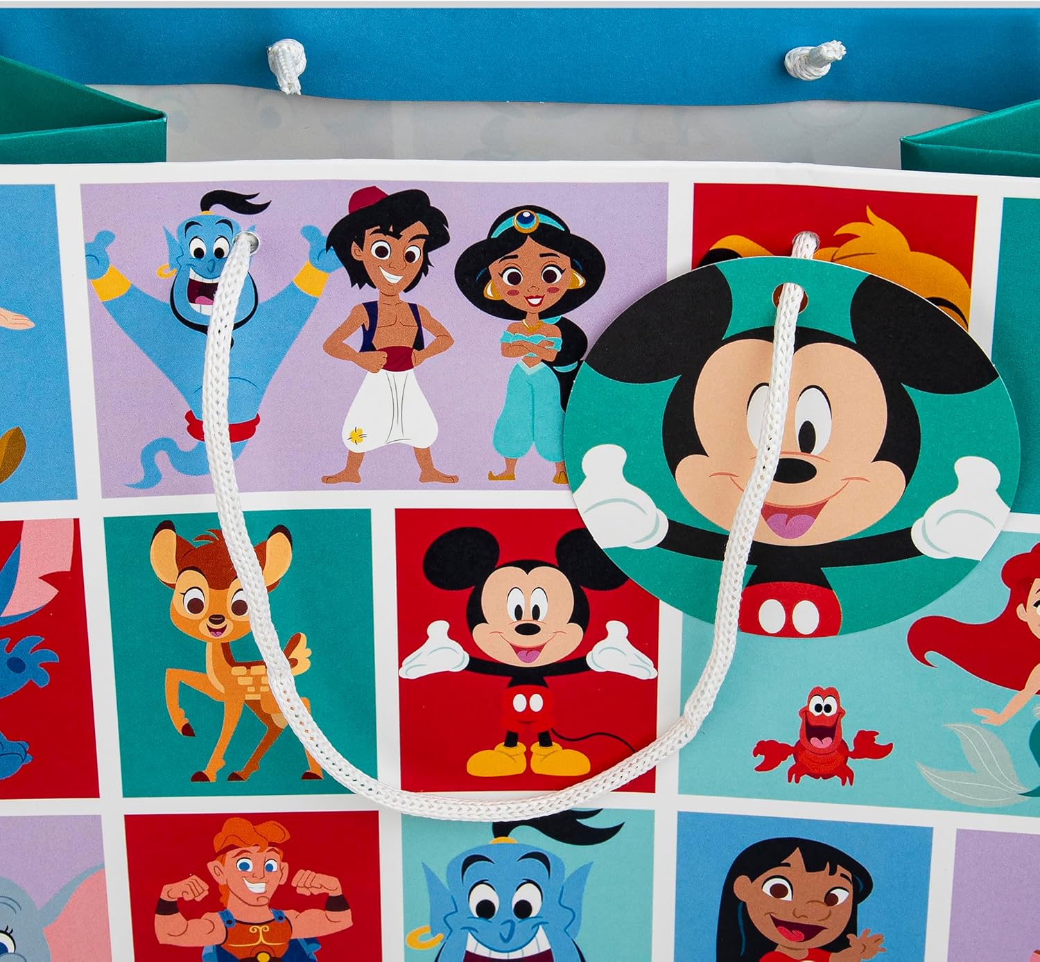 Large Disney-themed gift bag by Hallmark, featuring colorful Disney characters and spacious gift packaging design.