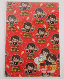 Hallmark Harry Potter gift wrap with two sheets and two matching gift tags, featuring magical Harry Potter-themed designs.