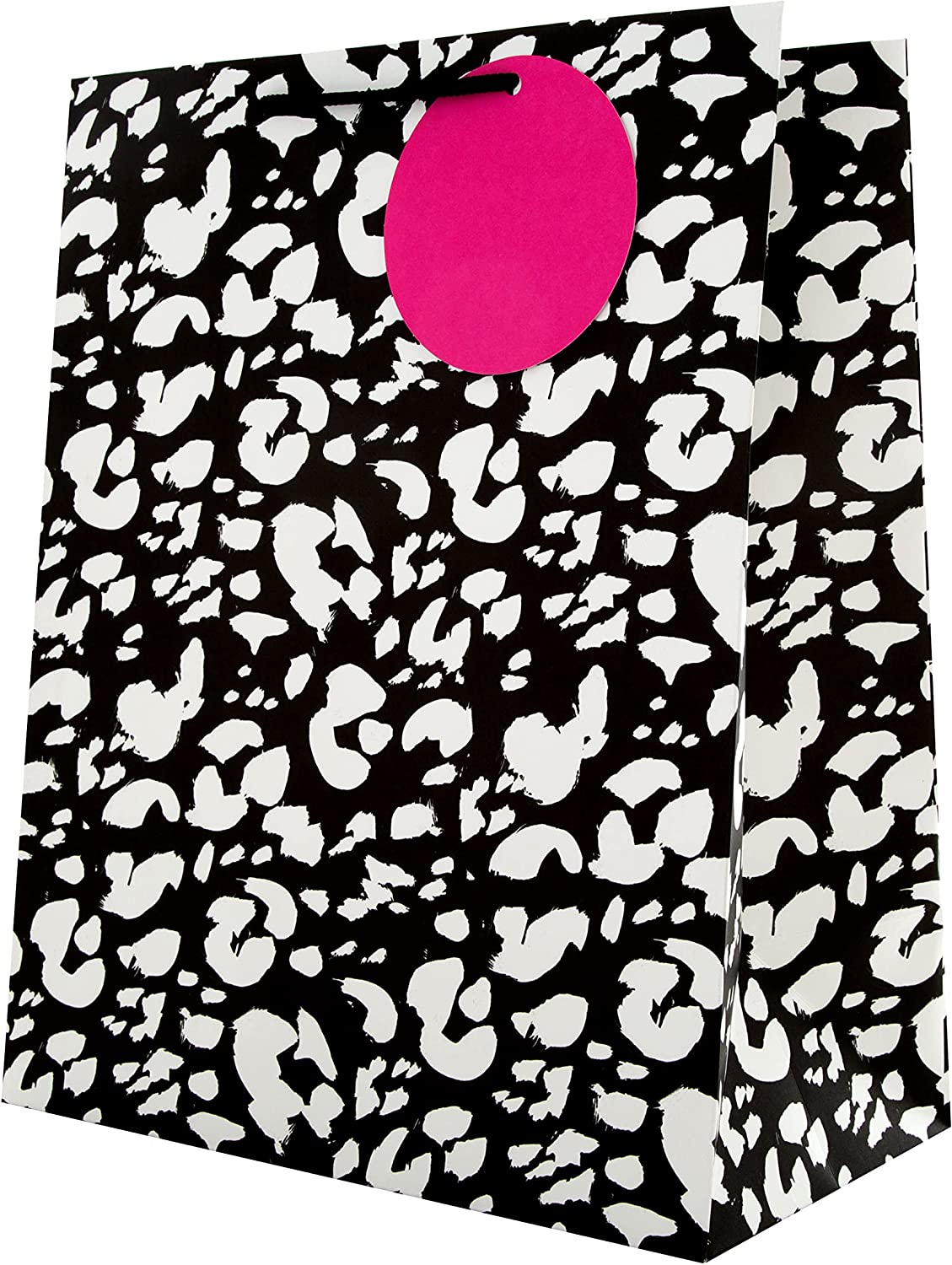 Hallmark large leopard print gift bag, multi-occasion gift packaging with bold animal print design on paper bag.
