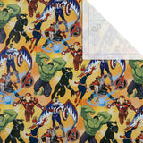 Hallmark Marvel Avengers gift wrapping paper roll with Marvel character designs, 2 meters long, perfect for superhero-themed gift wrapping.