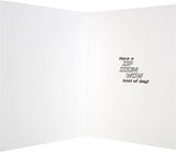 Hallmark Spider-Man birthday card featuring Spider-Man in action with colorful "Zip Zoom Wow" design for children's celebrations.