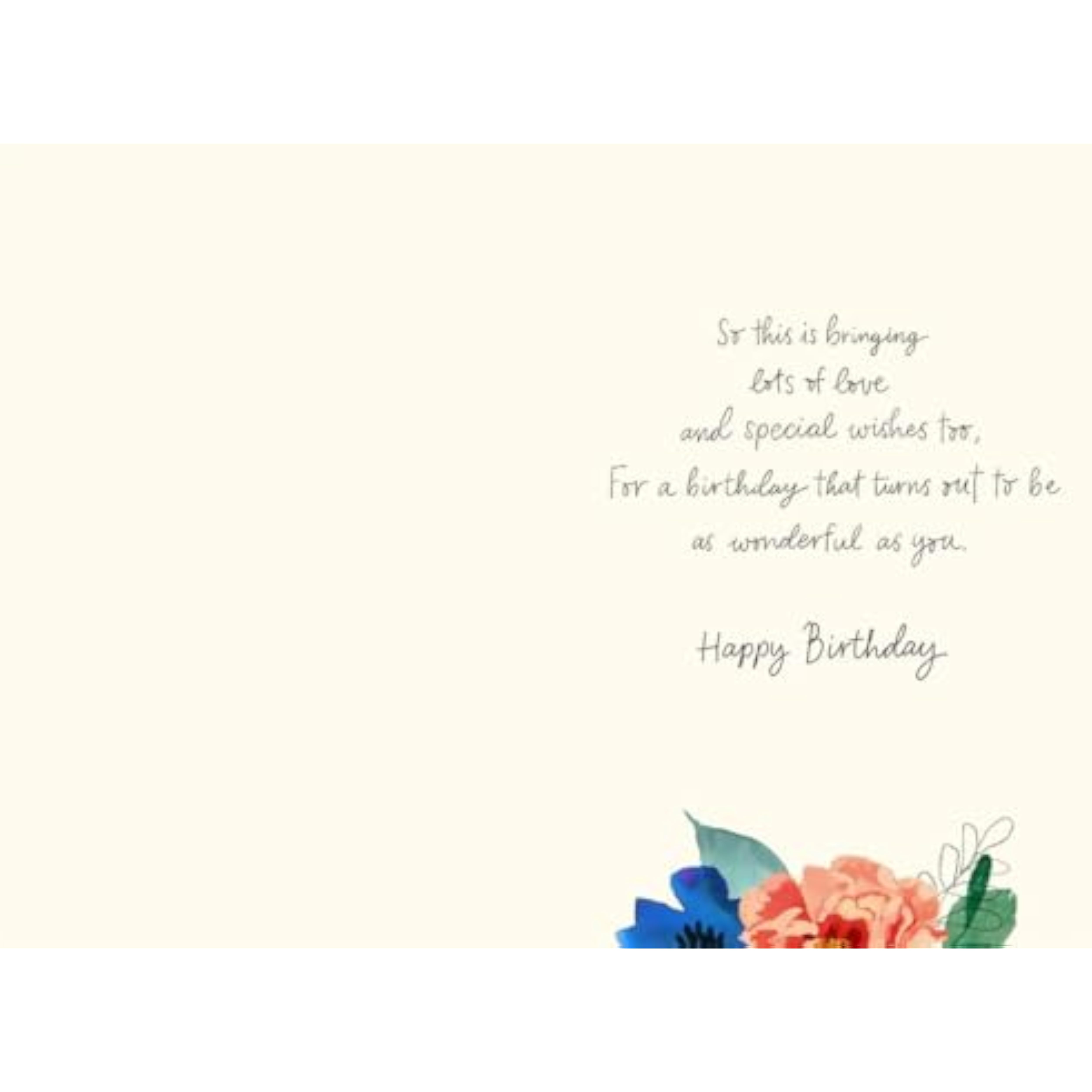 Hallmark greeting card with flowers and butterflies design for birthdays, featuring a message for someone special.