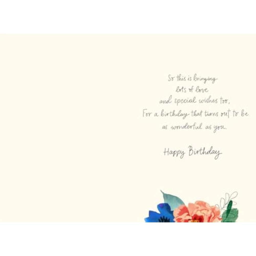 Hallmark greeting card with flowers and butterflies design for birthdays, featuring a message for someone special.