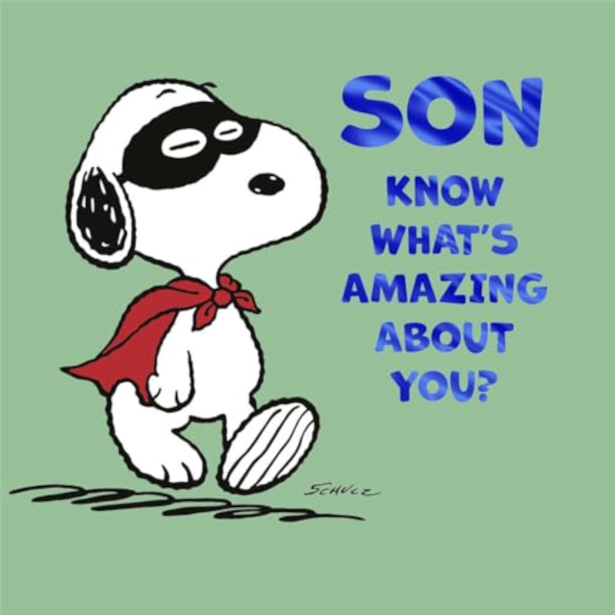 Hallmark Peanuts Snoopy birthday greeting card for son with cheerful design and heartfelt message.