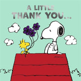 Hallmark Peanuts Snoopy thank you greeting card featuring Snoopy with a thank you message and colorful design.