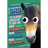 Hallmark Father's Day humor pop-up greeting card featuring a fun design for dad, with colorful illustrations and playful text.