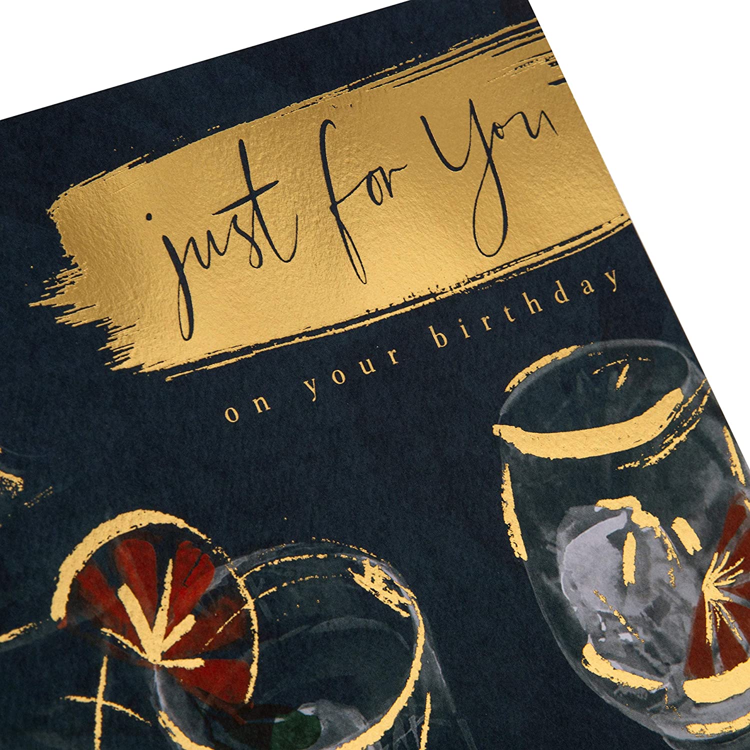 Hallmark birthday greeting card featuring illustrated drinks design, perfect for celebrating with friends and family
