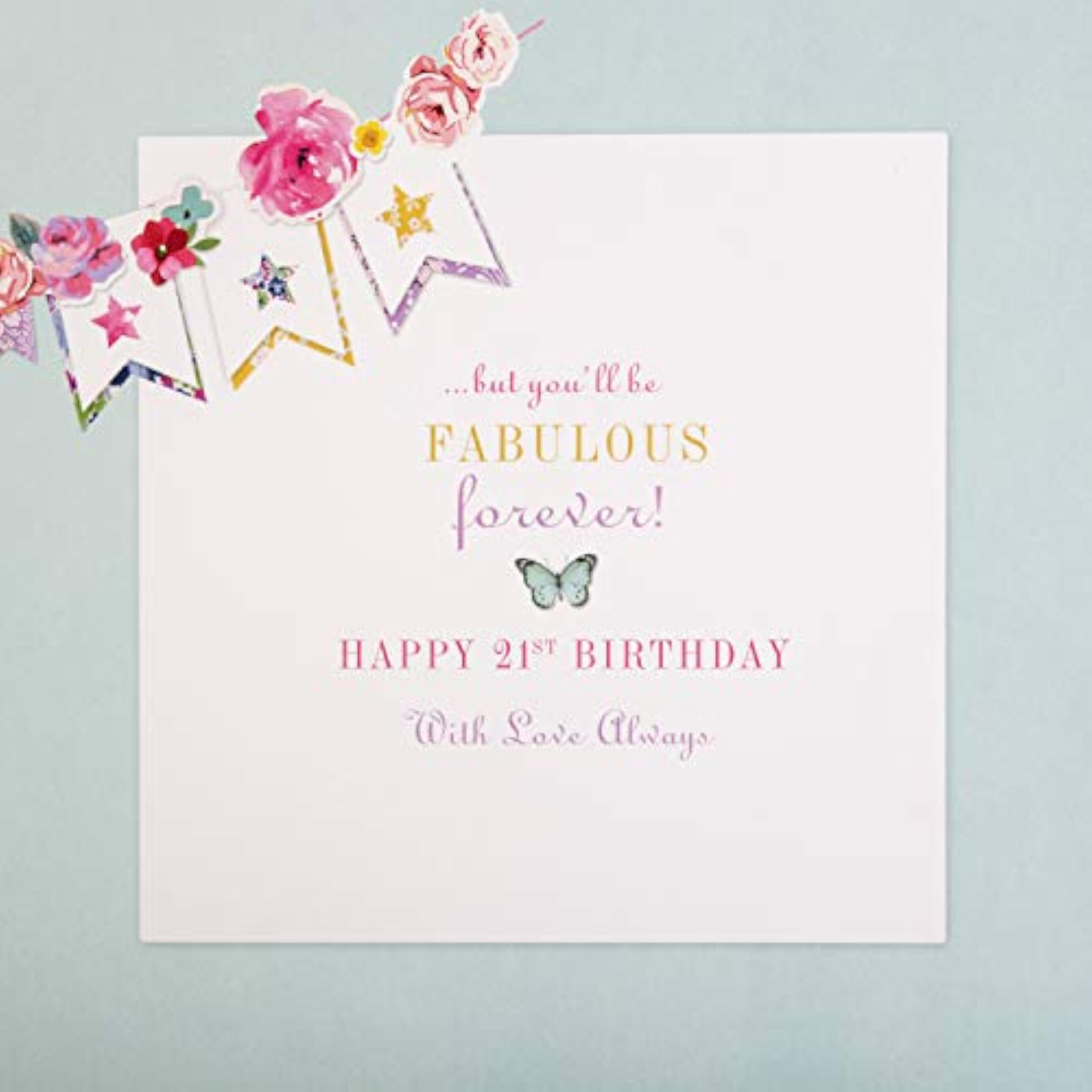Hallmark 21st Daughter birthday greeting card with bunting design, colorful and festive for celebrating her special day.