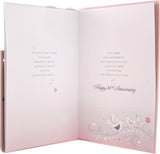 Hallmark 25th anniversary greeting card with silver glitter finish, featuring elegant design for celebrating a wife’s special occasion.