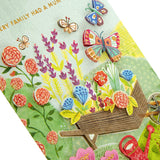Hallmark 3D effect colorful garden design Mother's Day greeting card with vibrant floral artwork and intricate details.
