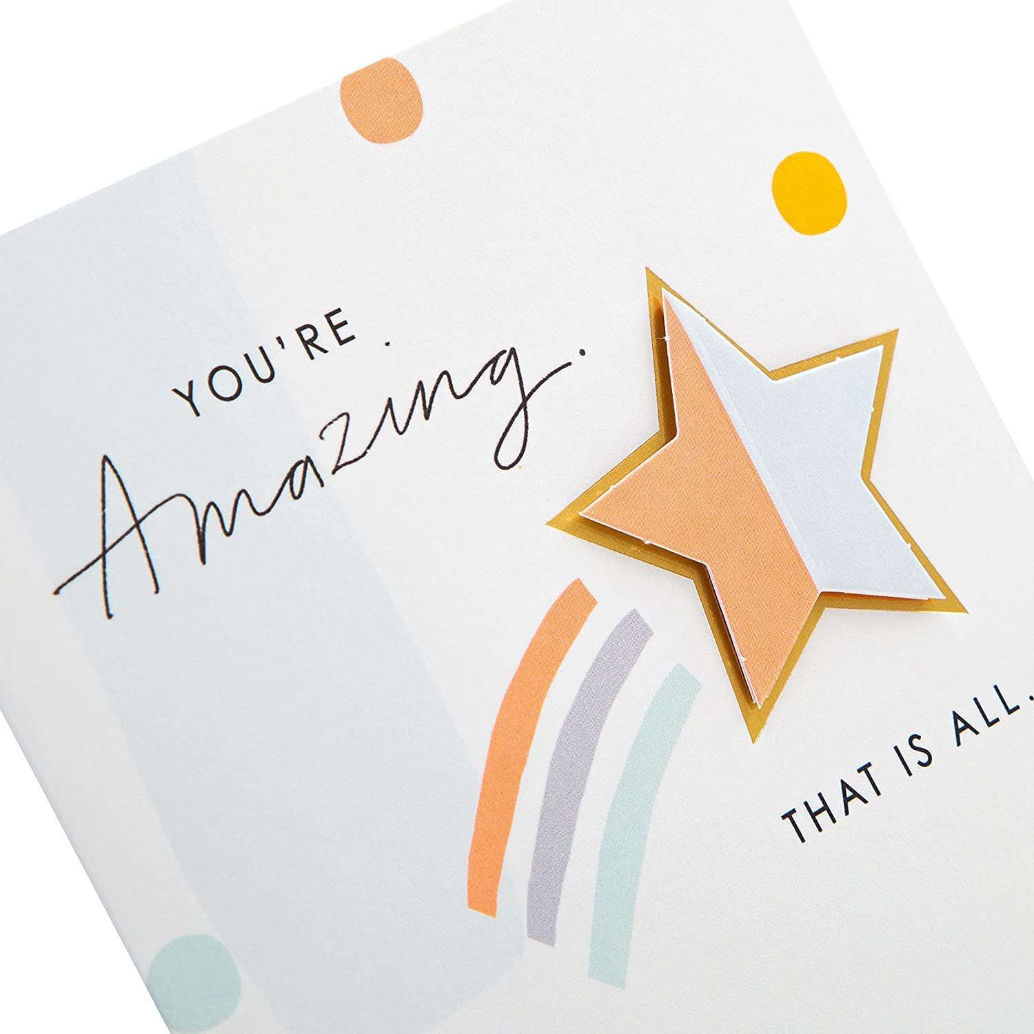 Hallmark 3D effect shooting star greeting card with a colorful star design and festive message, perfect for special occasions.