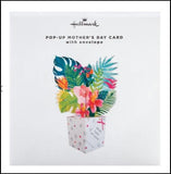 Hallmark 3D Tropical Flowers Pop-Up Mother’s Day Card with vibrant, colorful floral design and intricate floral details inside.