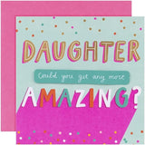 Hallmark Amazing Daughter greeting card with colorful floral design and heartfelt message inside.