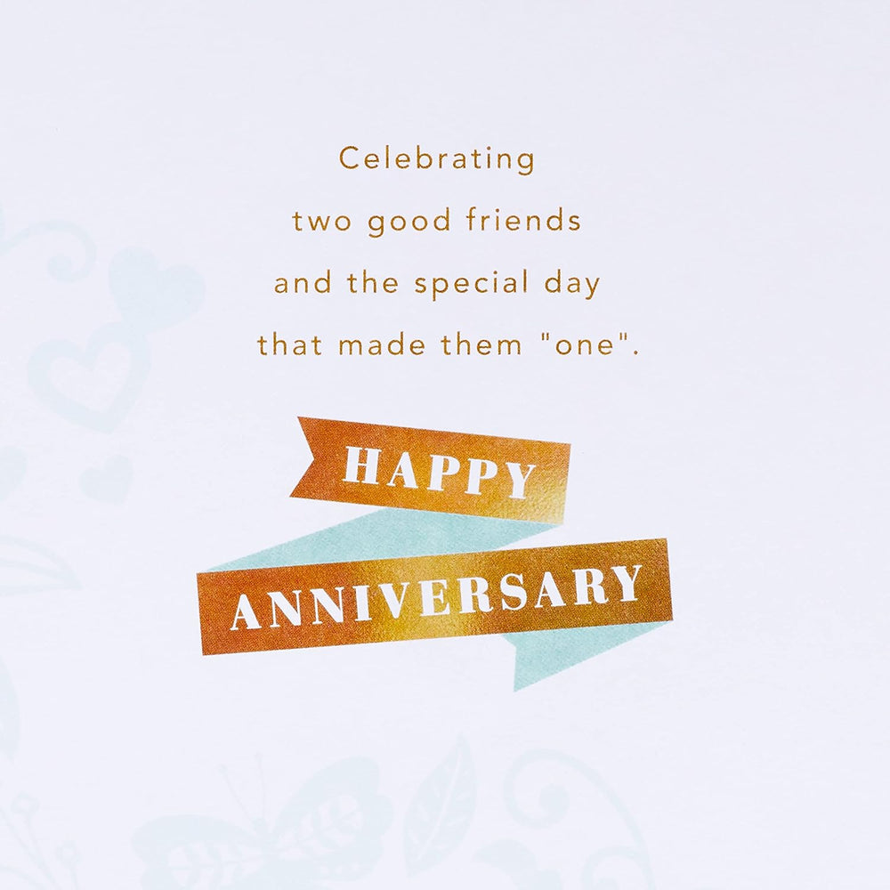 Hallmark anniversary greeting card featuring a floral design with "Both of You" text, perfect for celebrating special milestones.