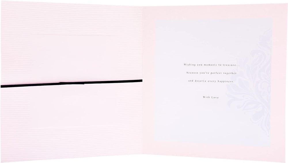 Hallmark anniversary greeting card for daughter and son-in-law featuring contemporary text-based design and heartfelt message.