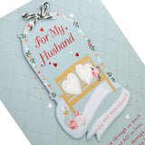 Hallmark anniversary greeting card for husband with classic illustrated design and heartfelt verse, perfect for special occasions.