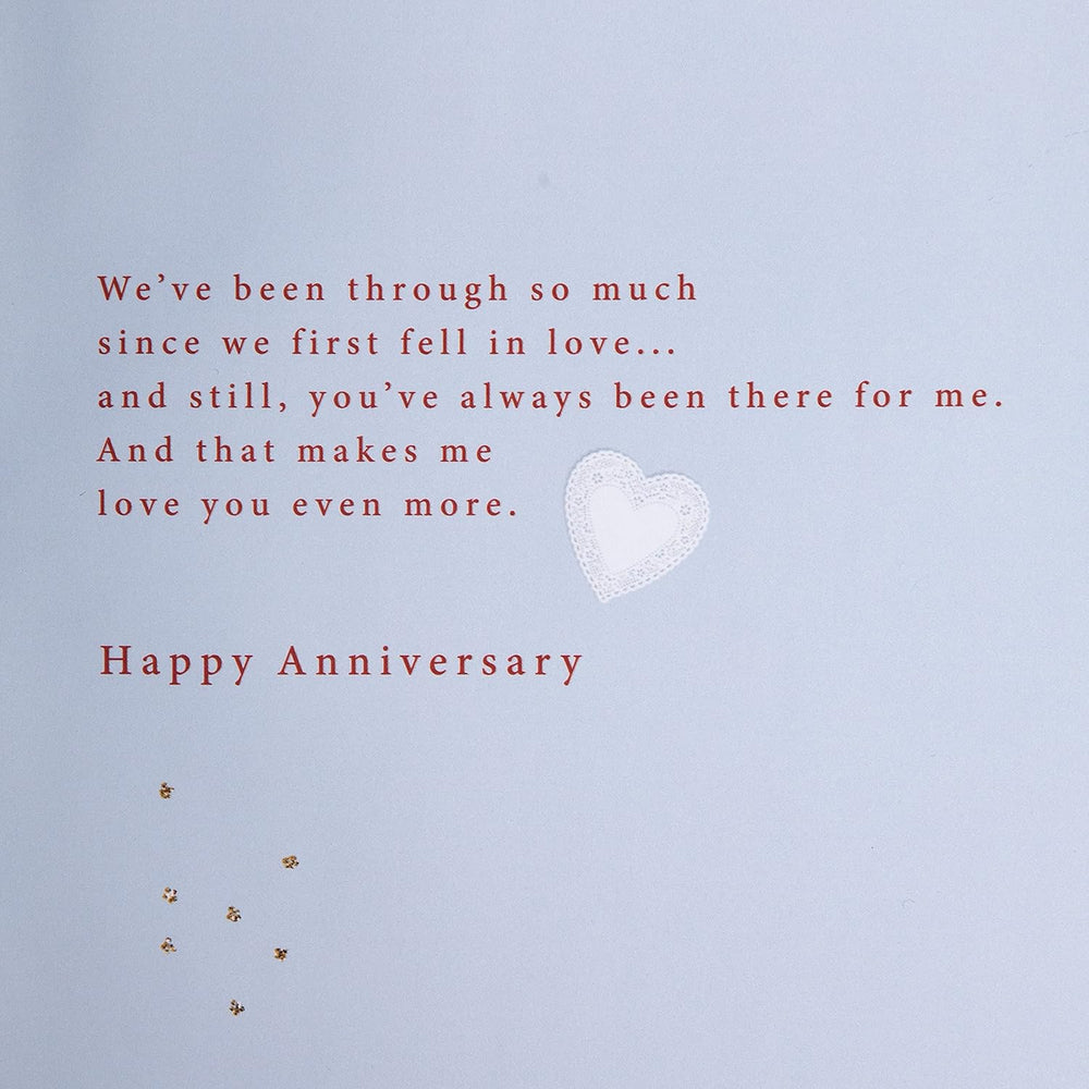 Hallmark anniversary greeting card for husband featuring classic illustrated design and heartfelt verse.