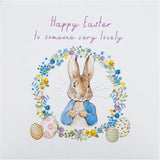 Hallmark Beatrix Potter Peter Rabbit Easter greeting card with colorful illustration of Peter Rabbit in a garden scene.