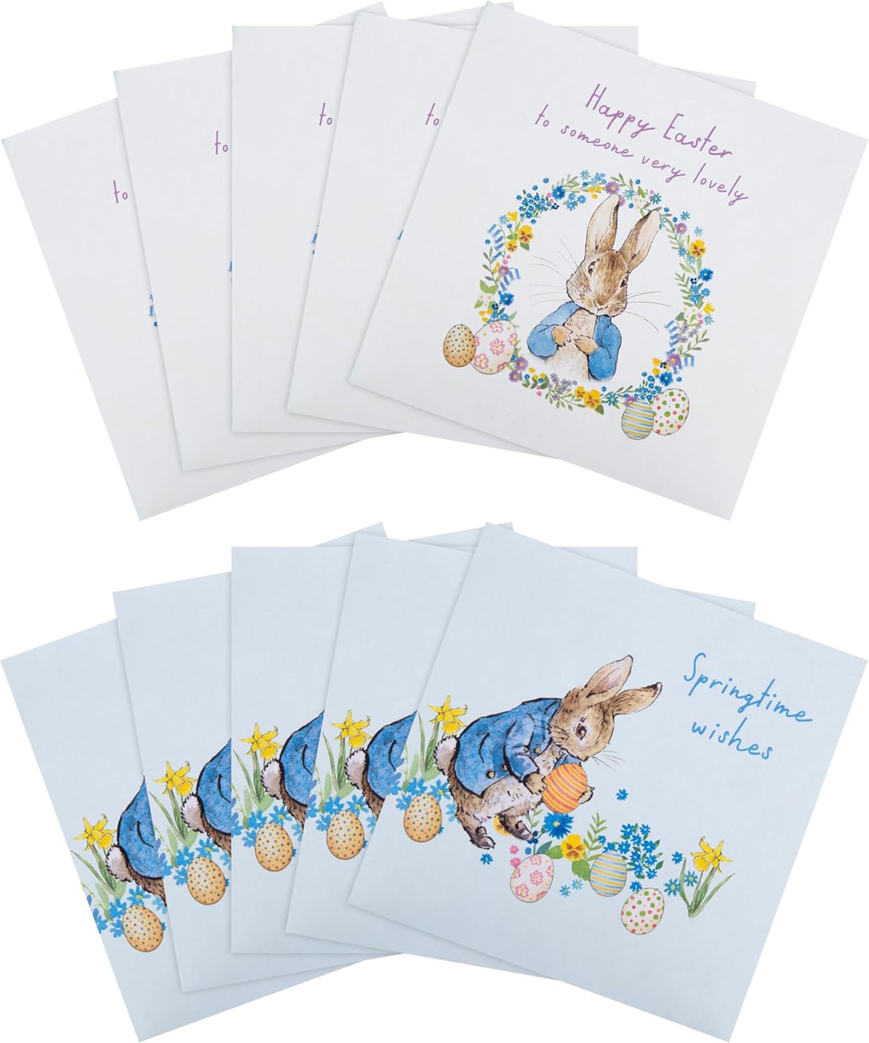 Hallmark Beatrix Potter Peter Rabbit Easter greeting card featuring colorful illustration of Peter Rabbit with Easter eggs.