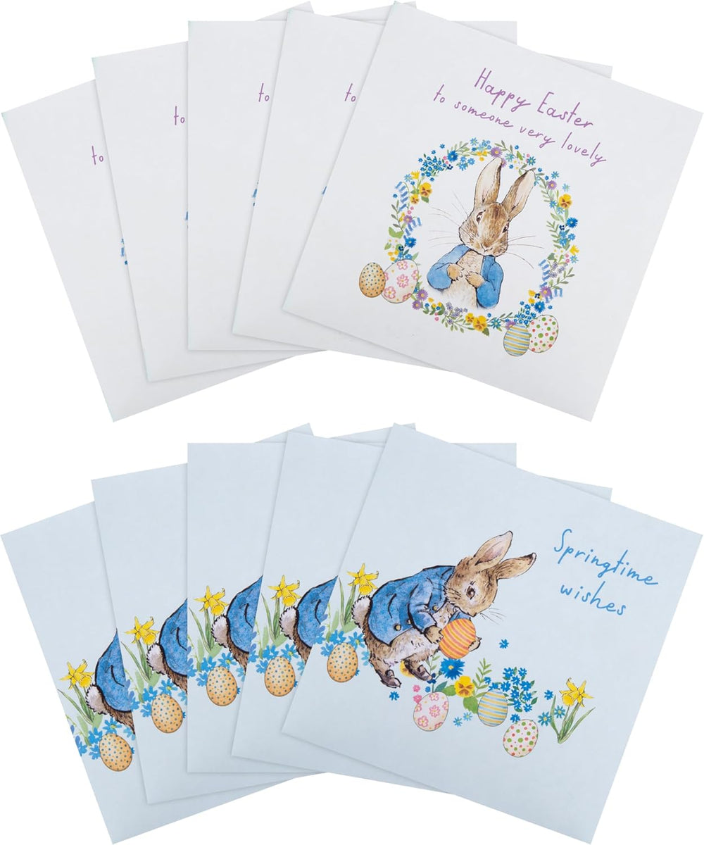 Hallmark Beatrix Potter Peter Rabbit Easter greeting card featuring colorful illustration of Peter Rabbit with Easter eggs.