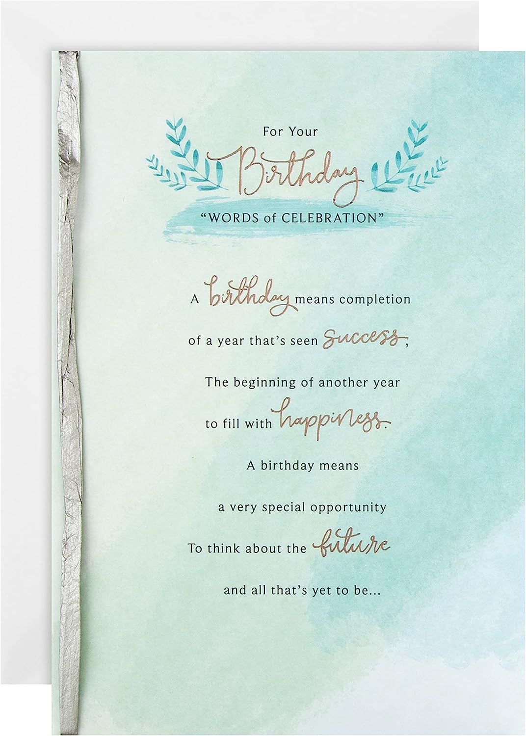 Hallmark birthday greeting card with classic text design and heartfelt verse, featuring elegant floral accents.