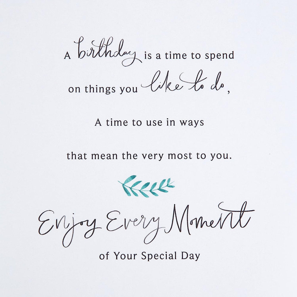 Hallmark birthday greeting card with classic text design and heartfelt verse, ideal for celebrating special occasions.