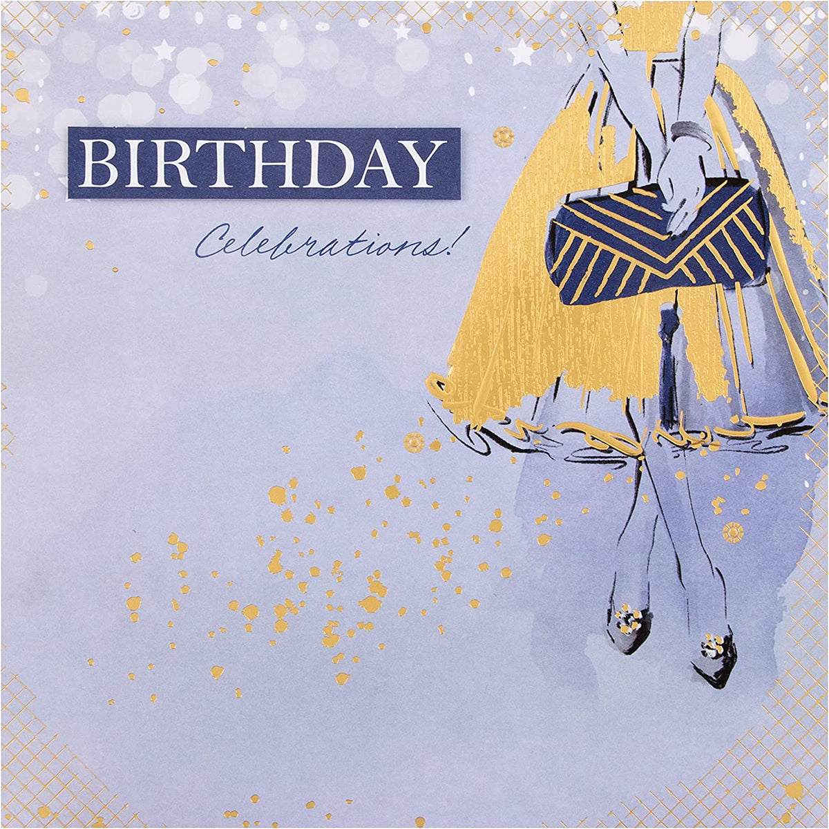 Hallmark birthday greeting card with contemporary illustrated fashion design featuring stylish women and vibrant colors.