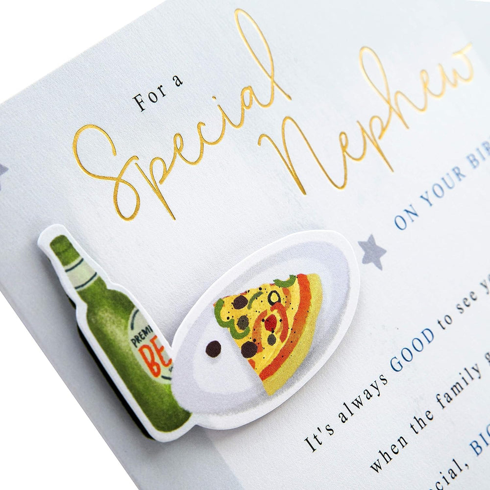 Hallmark birthday greeting card for nephew featuring a classic design and heartfelt message, perfect for celebrating special occasions.